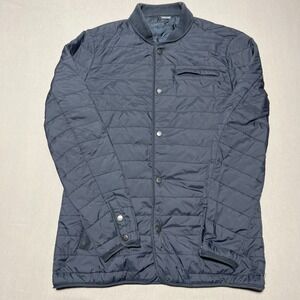 Saint James Men's Navy Blue Long Sleeve Full Zip Quilted Puffer Coat Size 42 L‎
